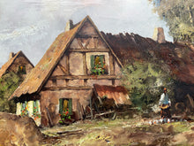 Original Ludwig Klein German Village Scene Framed Oil Painting