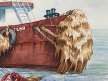 Suzy Leeja Carrington "Battler Port Canaveral Towing" Watercolor Painting