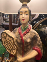 Vintage Chalkware Asian Figural Lamp