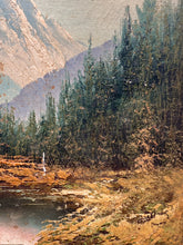 Original Artist Signed Mid Century Mountain Forest Landscape Oil Painting - view 5