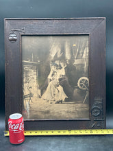 Atinque Framed James Arthur 1904 "Hearthside" Colonial Couple Photo Print