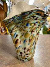 Murano Glass Confetti Ruffled Vase