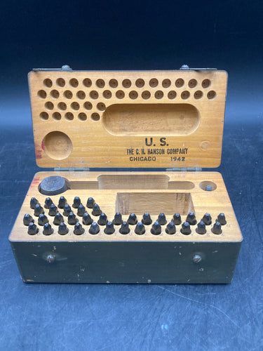 C. H. Hanson Company WWII Era Military Metal Stamping Marking Outfit