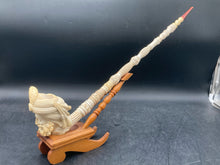 Vintage 28" Multi-Piece Meerschaum Sultan Pipe w/ Stand, Unsmoked