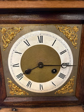 Antique Hand Carved Mantle Clock With Key