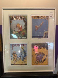 4 Framed Punch Magazine Cover Prints