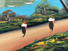 Artist Signed Asian Style Landscape Oil Painting, Framed