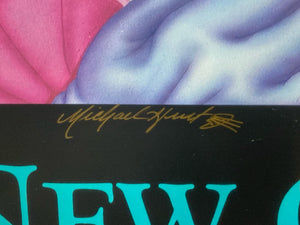 Michael Hunt Signed Andrea Mistretti Mardi Gras 1991 Poster, Framed