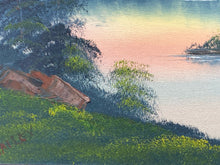 Artist Signed Bob Ross Inspired Mountain Landscape Painting, Framed