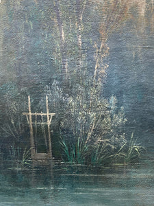 Antique French Barbizon Style Oil Painting, Framed