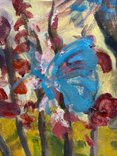 Framed Original "Gladiolus Common Blue" Painting By Shizico Yi - view 3