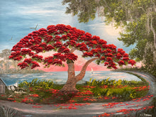 AJ Brown 2nd Generation Florida Highwaymen Original "Poinciana Curve" Painting