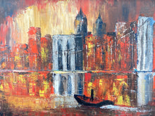 Origina Artist Signed New York City Brooklyn Bridge Painting
