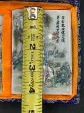Set oF Four Antique Chinese Wedding Tiles Shandong Province C.1905 w/ Box