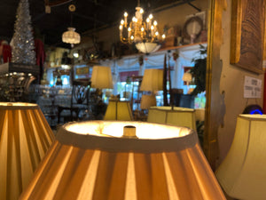 Art Nouveau "Three Graces" Bronze Lamp WIth Linen Shade