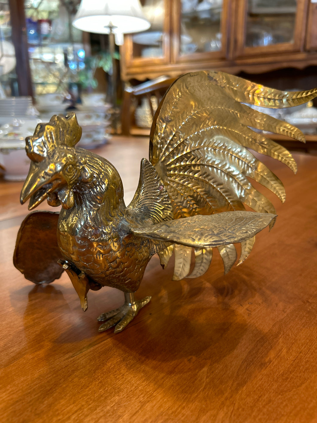 Pair of Brass Fighting Cocks