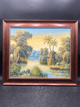 K. Hillman Signed Original Tropical Landscape Oil Painting
