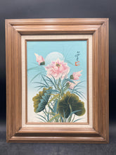 Vintage Mid Century Original Asian Floral Oil Painting