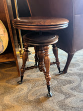 Antique Glass Ball Foot Piano Stool
