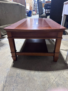 48" Wood Coffee Table w/ Slide Out Trays