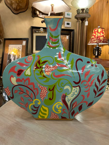 Large Painted Ceramic Vase