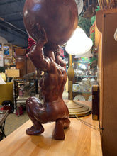 Hand Carved Atlas Holding Globe Statue