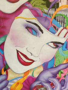 Andrea Mistretta Signed Mardi Gras 1991 Poster, Framed