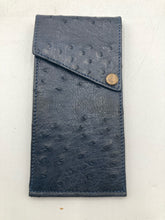 Genuine Ostrich Leather Phone Pouch, Navy Blue