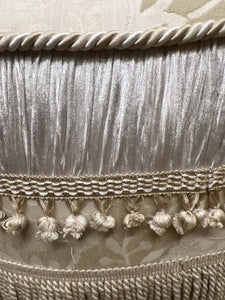 Off White Ottoman With Frill