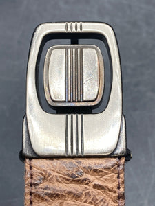 42" Full Quill Ostrich Leather Belt, Brown