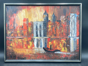 Origina Artist Signed New York City Brooklyn Bridge Painting