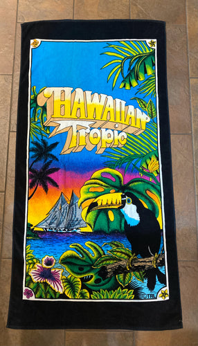 Vintage TRL Hawaiian Tropic Beach Towel 29x56