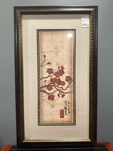 Framed Japanese Cherry Blossom Print 29 1/4 x 15 1/2in