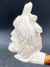 Hakan Turkish Meerschaum Hand Carved Sultan Pipe w/ Case
