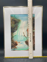 Artist Signed Original Waterfall Landscape Watercolor Painting