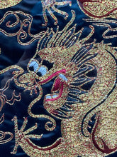 Framed Chinese Golden Dragon Silk Embroidered Roundel Art