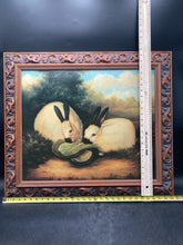 P.Rolence "Himalayan Rabbits" Framed Canvas Art Print 26x29"