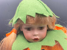 Hand Crafted Porcelain Halloween Series 16" Pumpkin Girl Doll W/ Box