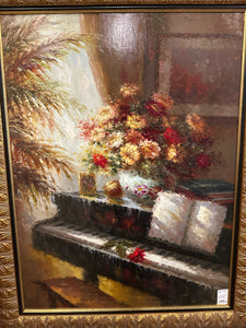 Framed Piano Room Oil Painting by "Robert" 30"x40"