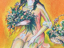L. Vedrenne Signed "Flower Girl" Limited Edition Lithograph, Framed