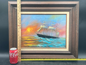 Original Preston Willis Clipper Ship oil Painting W/ CoA