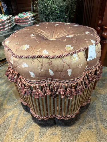 Round Ottoman With Tassels
