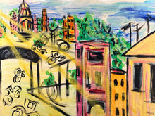 Original Crupi Jr. Signed Abstract Street Scene Oil Painting - view 2