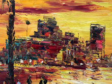 Original Pen King Signed "Miami Beach" Oil Painting, Signed
