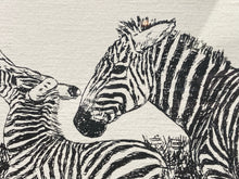 Vintage Kinder-Harris "Zebra Family" Framed Art Print