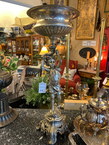French Style Art Nouveau Silverplate Boy Centerpiece
