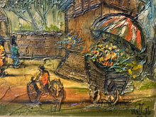 Original Van Hoople Signed Impasto Paris Cafe & Market Oil Painting