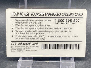 Vintage STS Prepaid Phone Calling Card