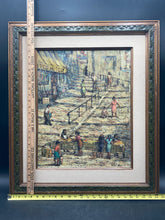 Vintage Original Artist Signed Haitian Street Scene Oil Painting, Framed - view 8