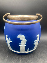 Antique Wedgwood Portland Blue Jasperware Sacrifice to Ceres Biscuit Jar